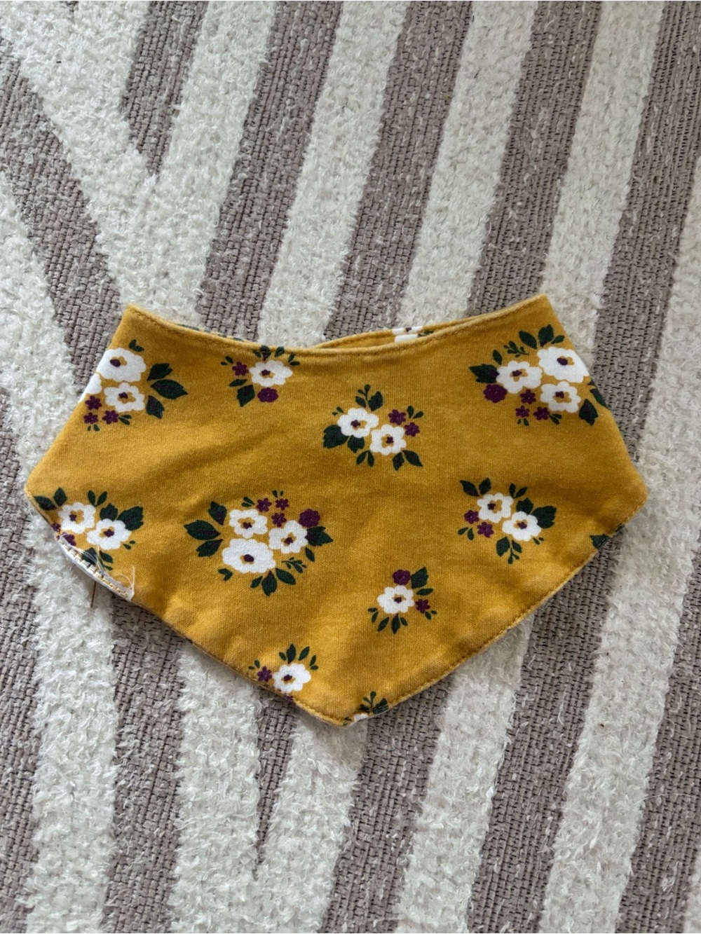 10/$15 Mustard Yellow Floral Bandana Bib